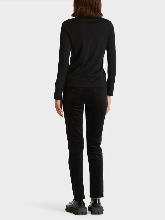 Shirts and Tops Damen Marc Cain TShirt Mit Geschlitztem Rollkragen Black