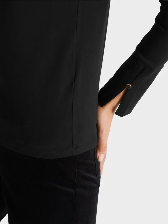 Shirts and Tops Damen Marc Cain TShirt Mit Geschlitztem Rollkragen Black
