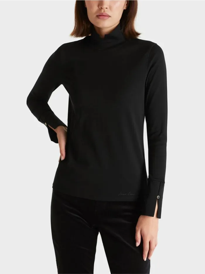 Shirts and Tops Damen Marc Cain TShirt Mit Geschlitztem Rollkragen Black