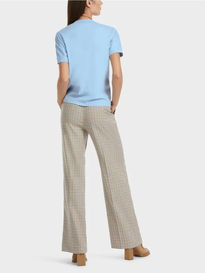 Shirts and Tops Damen Marc Cain TShirt Mit Perlenbesetztem Kragen Dark Summer Sky