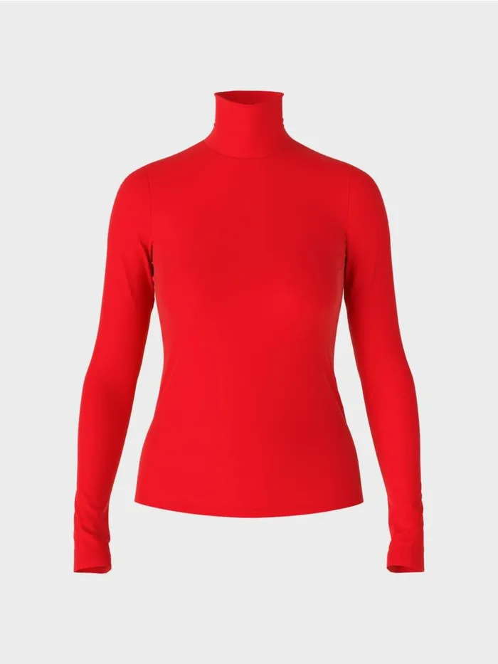 Shirts and Tops Damen Marc Cain TShirt Mit Rollkragen Bright Fire Red
