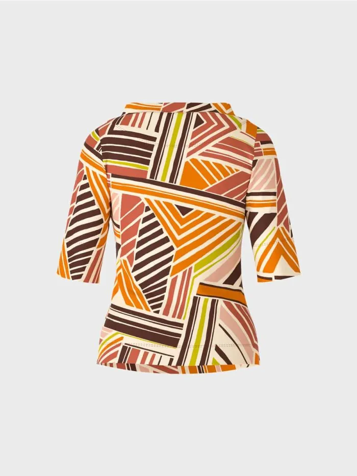 Shirts and Tops Damen Marc Cain TShirt Mit Verspielten Streifen Red Rust