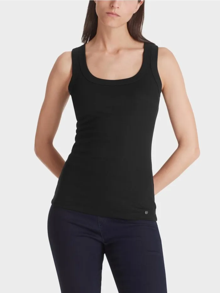 Shirts and Tops Damen Marc Cain Tanktop Aus Feinripp Black