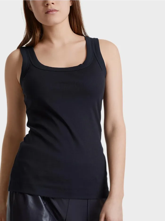 Shirts and Tops Damen Marc Cain Tanktop Aus Feinripp Midnight Blue