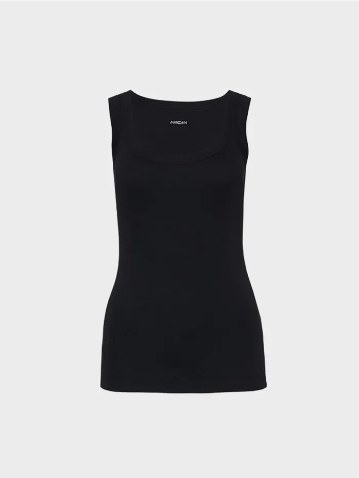 Shirts and Tops Damen Marc Cain Tanktop Aus Feinripp Midnight Blue