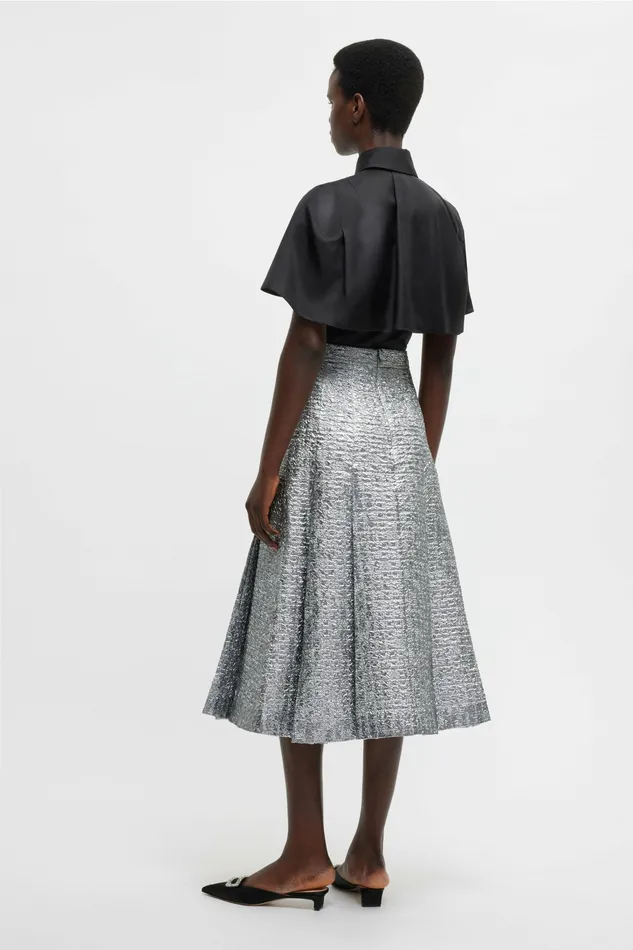 Shirts and Tops Women Keiko Top In Black Silk Twill Emilia Wickstead Shirts and Tops Women Keiko Top In Black Silk Twill Emilia Wickstead