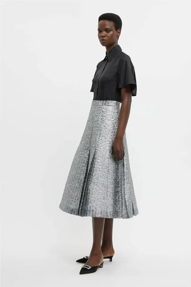 Shirts and Tops Women Keiko Top In Black Silk Twill Emilia Wickstead Shirts and Tops Women Keiko Top In Black Silk Twill Emilia Wickstead