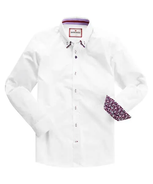 Shirts Apparel Distinctive Double Collar Shirt White Joebrowns Shirts Apparel Distinctive Double Collar Shirt White Joebrowns