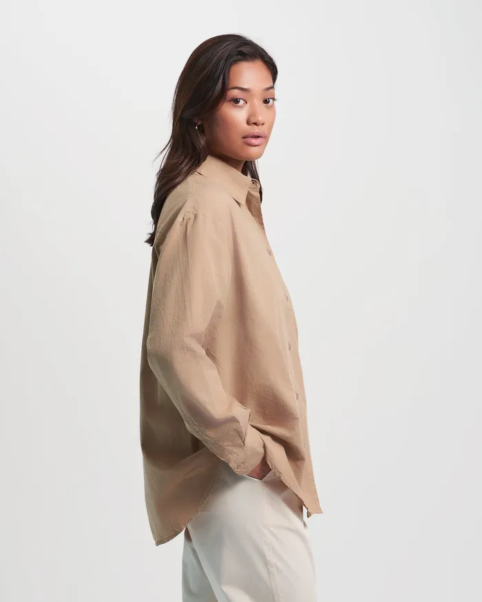 Shirts Organic Oversized Shirt 8211 Desert Khaki Colorfulstandard Women
