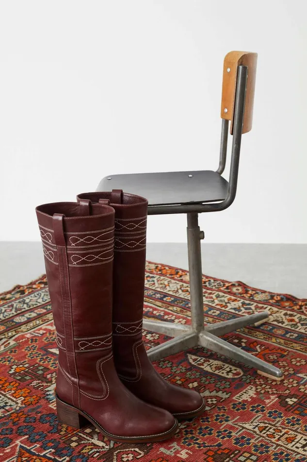 Shoes Women Leon and Harper Stuart Vintage Boots Burgundy