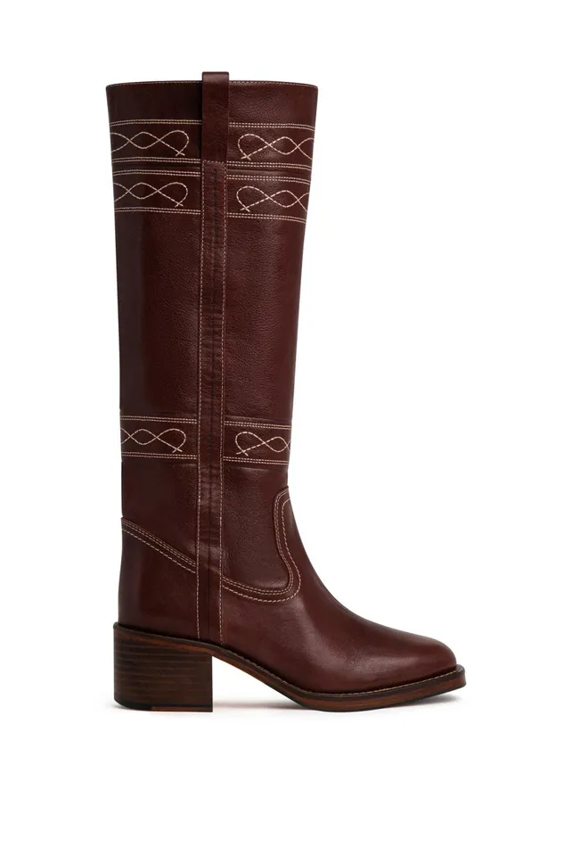 Shoes Women Leon and Harper Stuart Vintage Boots Burgundy