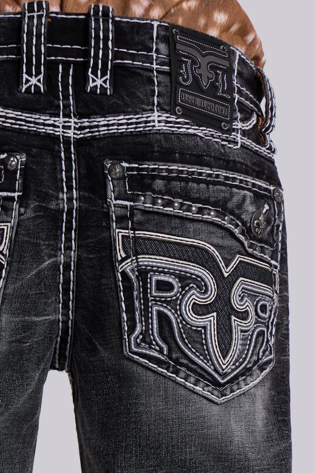 Shop Rock Revival Washed Black Gwen Bootcut Jeans Men Denim Jaded London