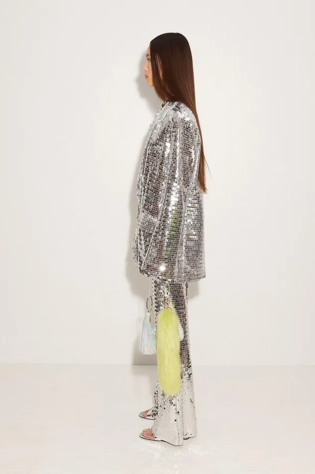 Shop Simon Miller BOTTOMS Sequin Robo Pant Satellite Silver