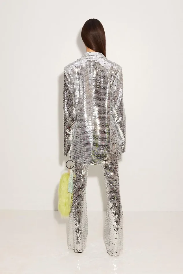 Shop Simon Miller BOTTOMS Sequin Robo Pant Satellite Silver