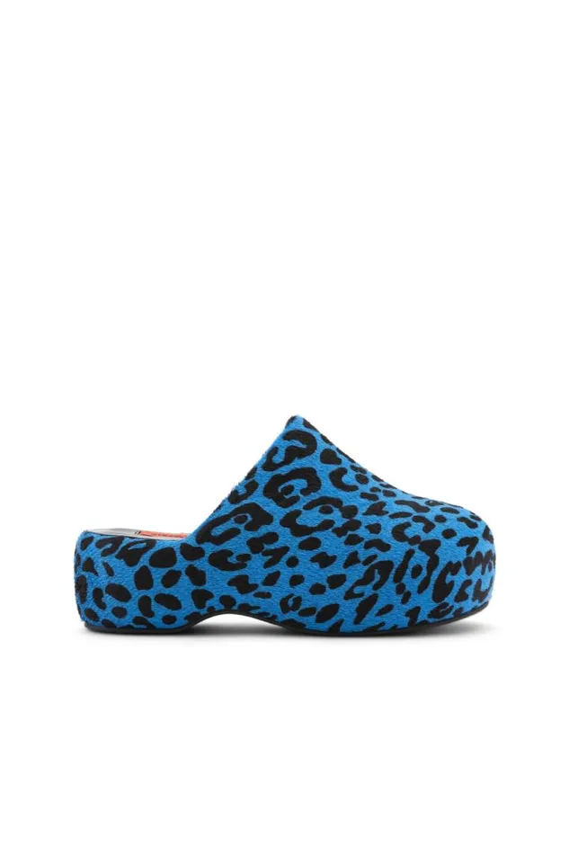 Shop Simon Miller BUBBLE CLOGS Bubble Clog Blue Leopard Print