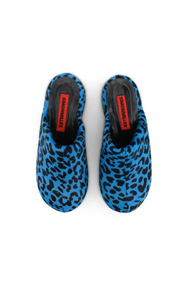 Shop Simon Miller BUBBLE CLOGS Bubble Clog Blue Leopard Print