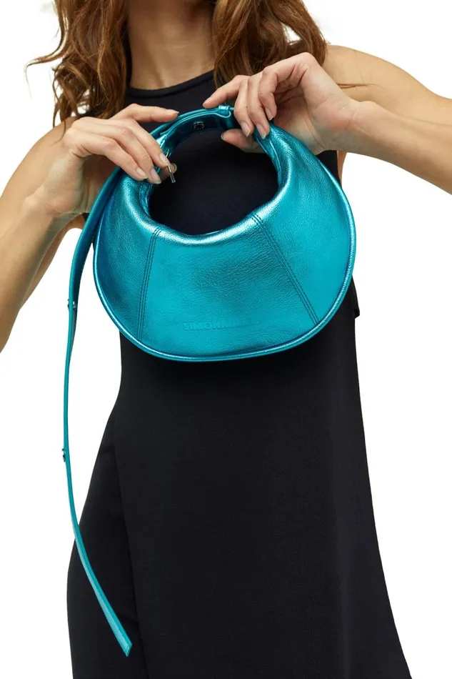 Shop Simon Miller MINI BAGS Mini Dough Bag With Adjustable Strap Suburban Blue