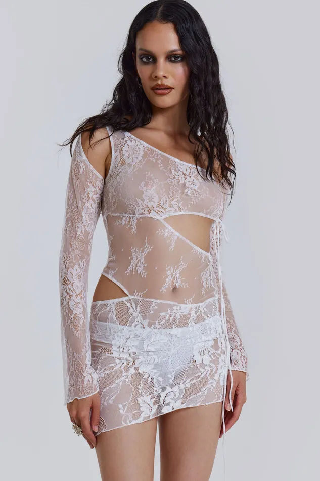 Shop Siren Mini Dress in White Women Dresses Jaded London