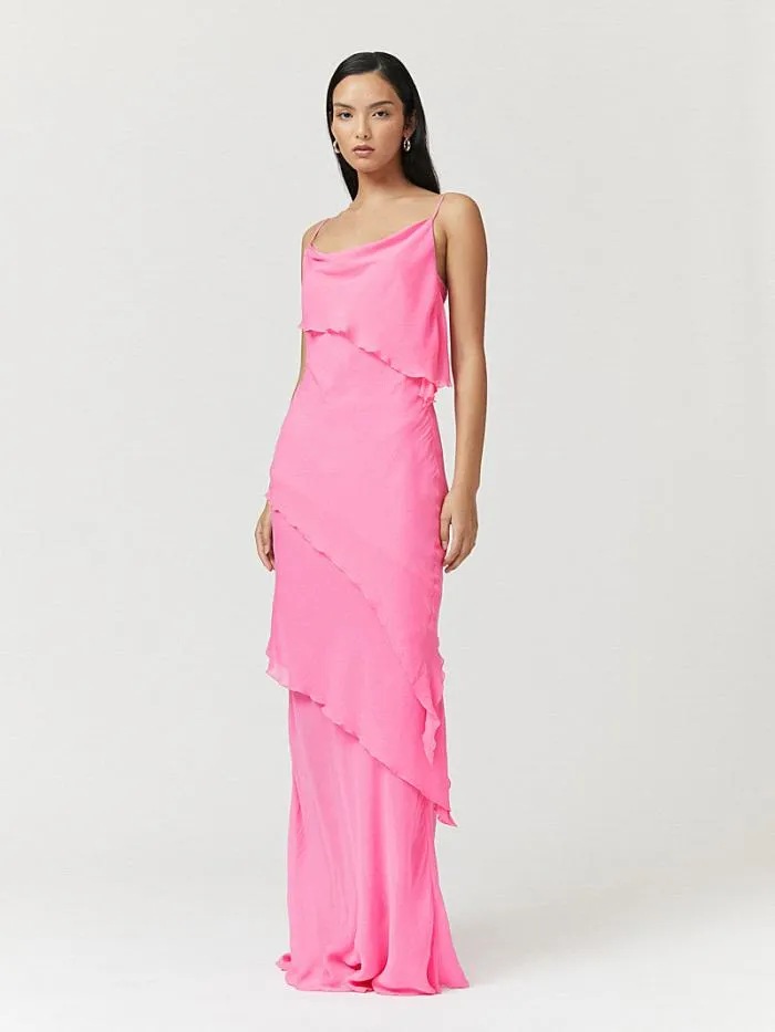Shop SUBOO Dresses Tanya Strappy Cowl Neck Maxi Dress 8211 Rose