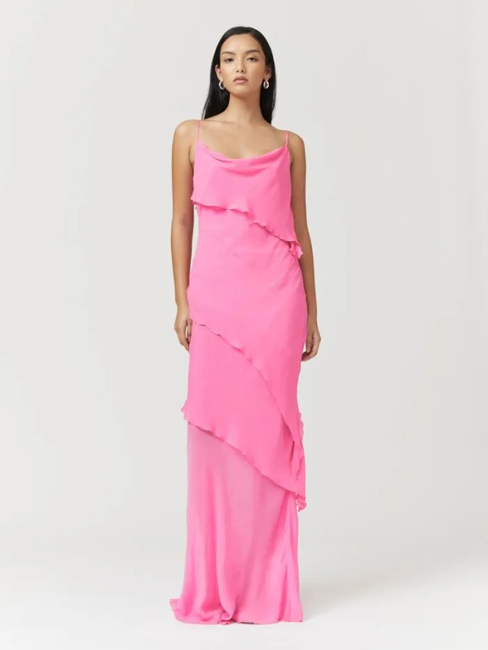 Shop SUBOO Dresses Tanya Strappy Cowl Neck Maxi Dress 8211 Rose