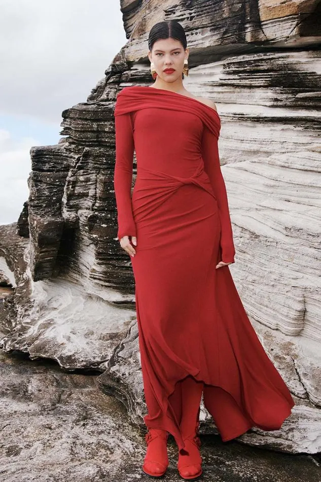 Shop SUBOO Dresses Theta Twist Front Maxi Dress