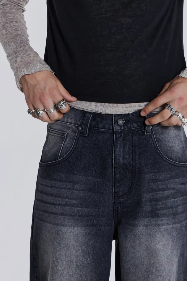 Shop Washed Black Colossus Jeans Men Denim Jaded London