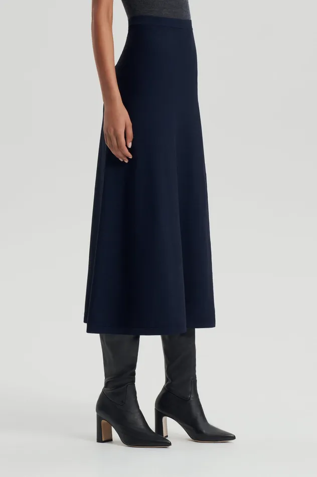 Skirts CREPE KNIT SOFT SKIRT NAVY Scanlan Theodore Women Skirts CREPE KNIT SOFT SKIRT NAVY Scanlan Theodore Women