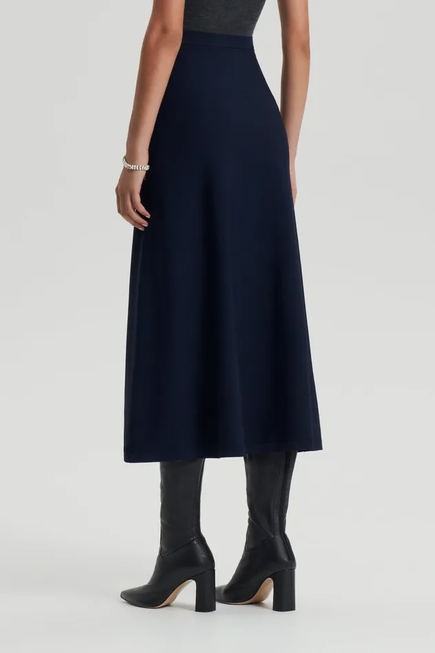 Skirts CREPE KNIT SOFT SKIRT NAVY Scanlan Theodore Women Skirts CREPE KNIT SOFT SKIRT NAVY Scanlan Theodore Women