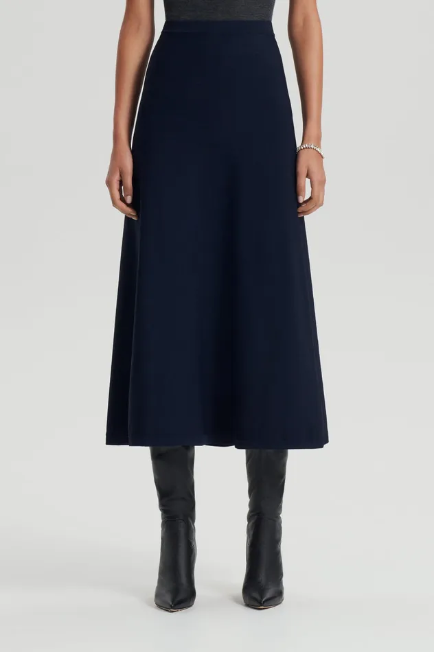 Skirts CREPE KNIT SOFT SKIRT NAVY Scanlan Theodore Women Skirts CREPE KNIT SOFT SKIRT NAVY Scanlan Theodore Women