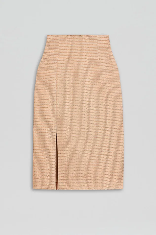 Skirts Scanlan Theodore Women TINSEL GINGHAM SKIRT ROSEGOLD