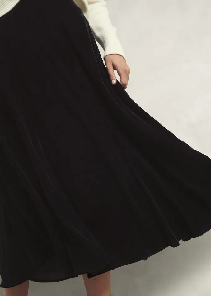 Skirts Women HOBBS Charteris Velvet Skirt Black