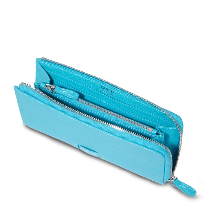 Slim Zip Wallet Ocean Blue Women Lancel Wallet Slim Zip Wallet Ocean Blue Women Lancel Wallet