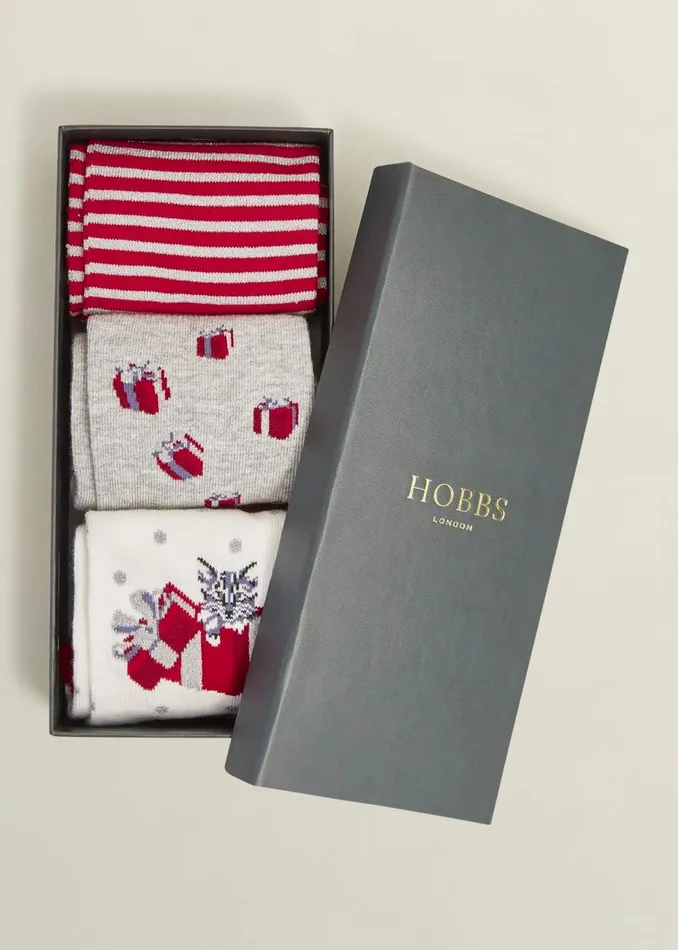 Socks and Tights Women HOBBS Christmas Cat Sock Set Multi