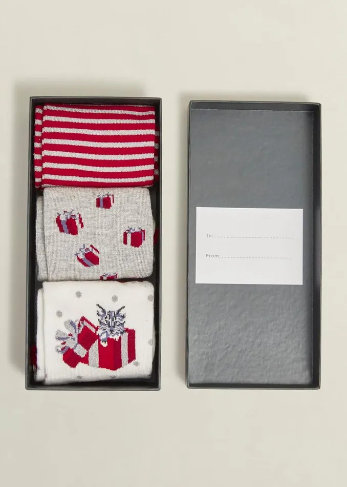 Socks and Tights Women HOBBS Christmas Cat Sock Set Multi