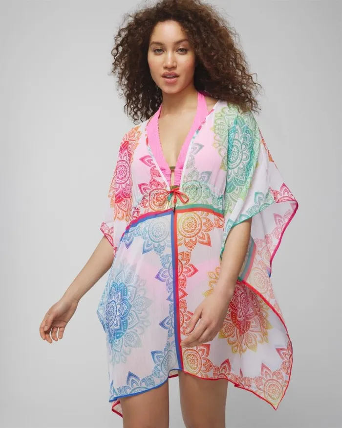 Soma Bleu Rod Let The Sun Shine Caftan CoverUp Multi Women Swim