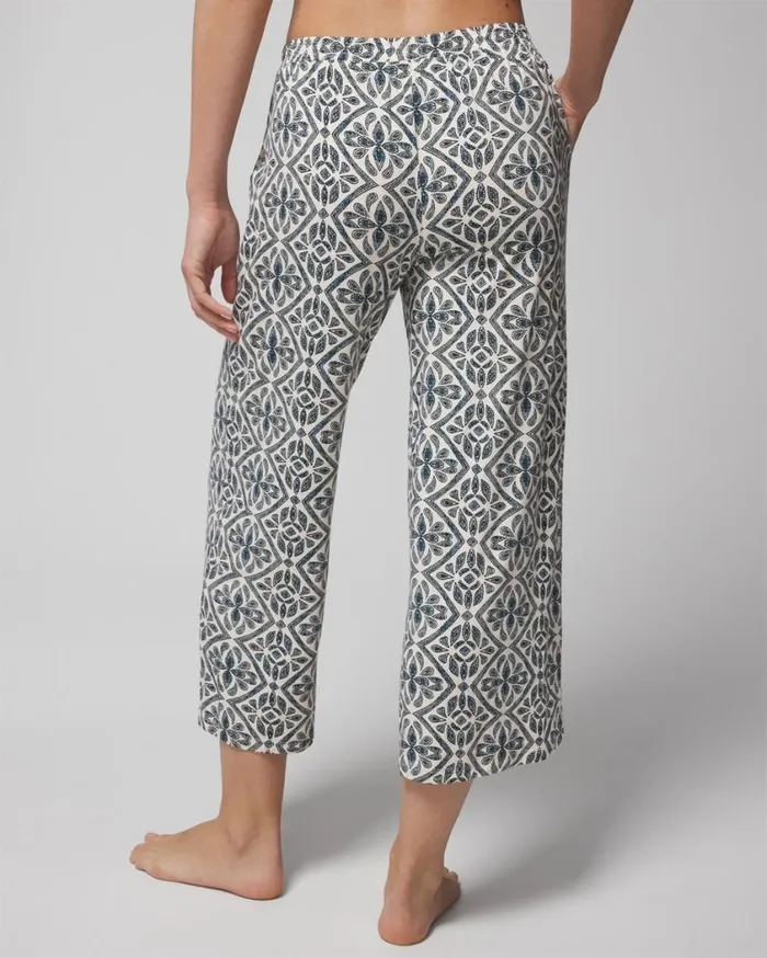 Soma Cool Nights Cropped Pants Tranquil Tile White Smoke Women Matching Sets and Separates