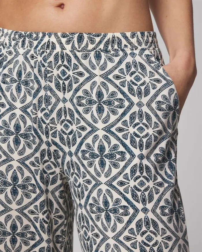 Soma Cool Nights Cropped Pants Tranquil Tile White Smoke Women Matching Sets and Separates