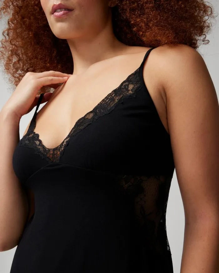 Soma Cool Nights Lace Chemise Black Women Matching Sets and Separates