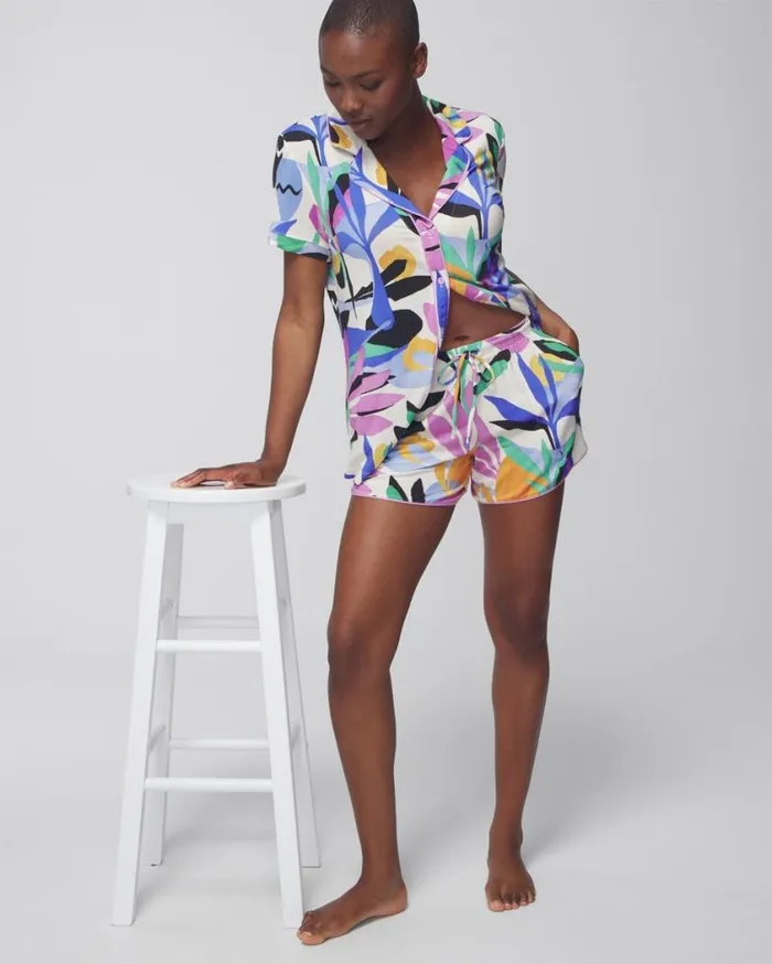 Soma Cool Nights Printed Pajama Shorts Merry Dot G Navyivory Women Matching Sets and Separates