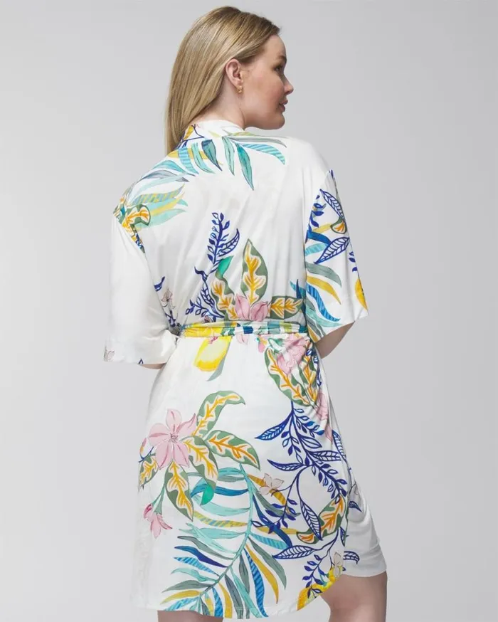Soma Cool Nights Short Robe Lemon Squeeze Grand Ivory Women Matching Sets and Separates