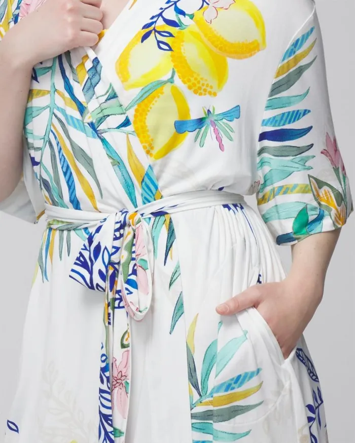 Soma Cool Nights Short Robe Lemon Squeeze Grand Ivory Women Matching Sets and Separates