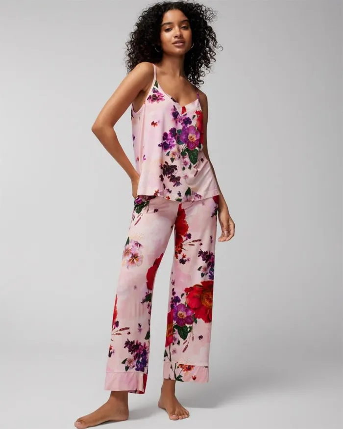 Soma Cool Nights Sleep Cami Drama Blooms Pretty Pink Women Pajama Tops