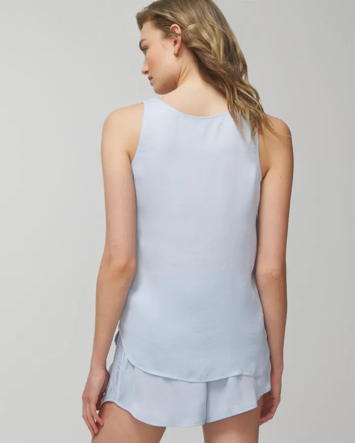 Soma Crinkle Satin Tank Clay Rose Women Matching Sets and Separates