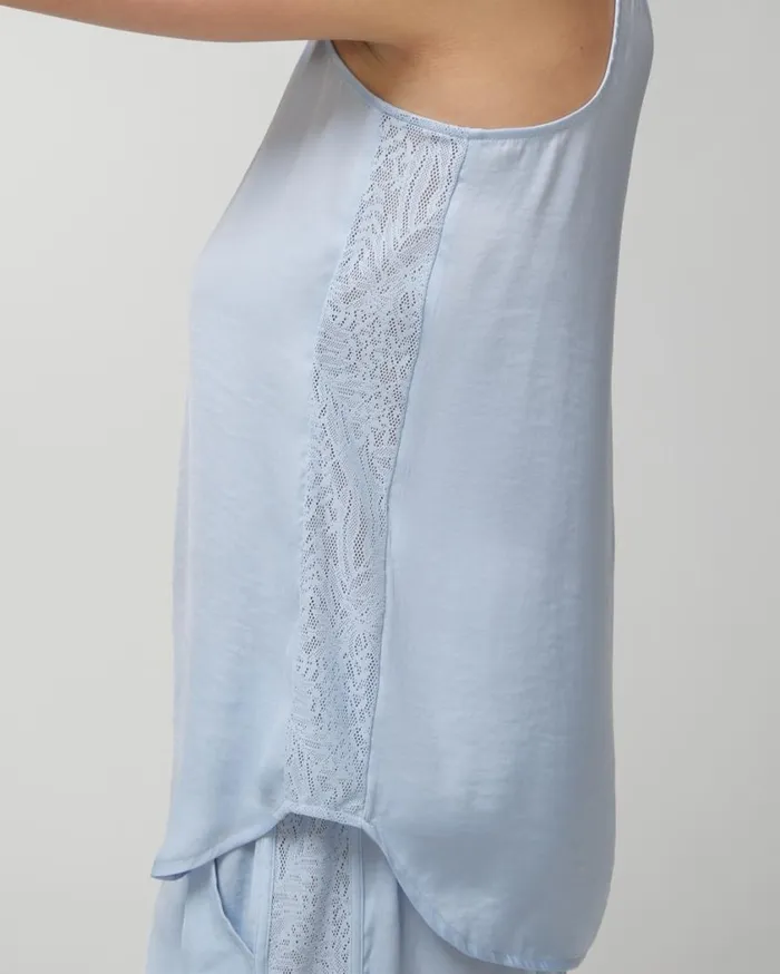 Soma Crinkle Satin Tank Clay Rose Women Matching Sets and Separates