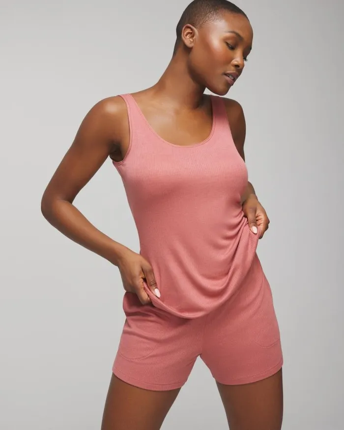 Soma Lightweight Rib Knit Tank Heather Barely There Women Matching Sets and Separates