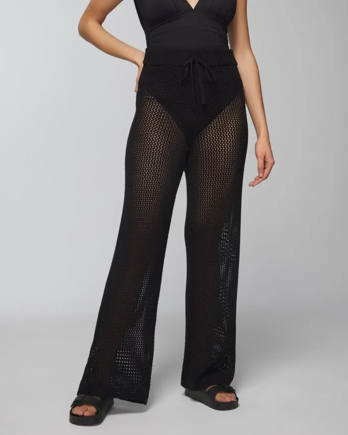 Soma Soma Swim Cotton CrochetStyle WideLeg Pants Coconut Women Swim