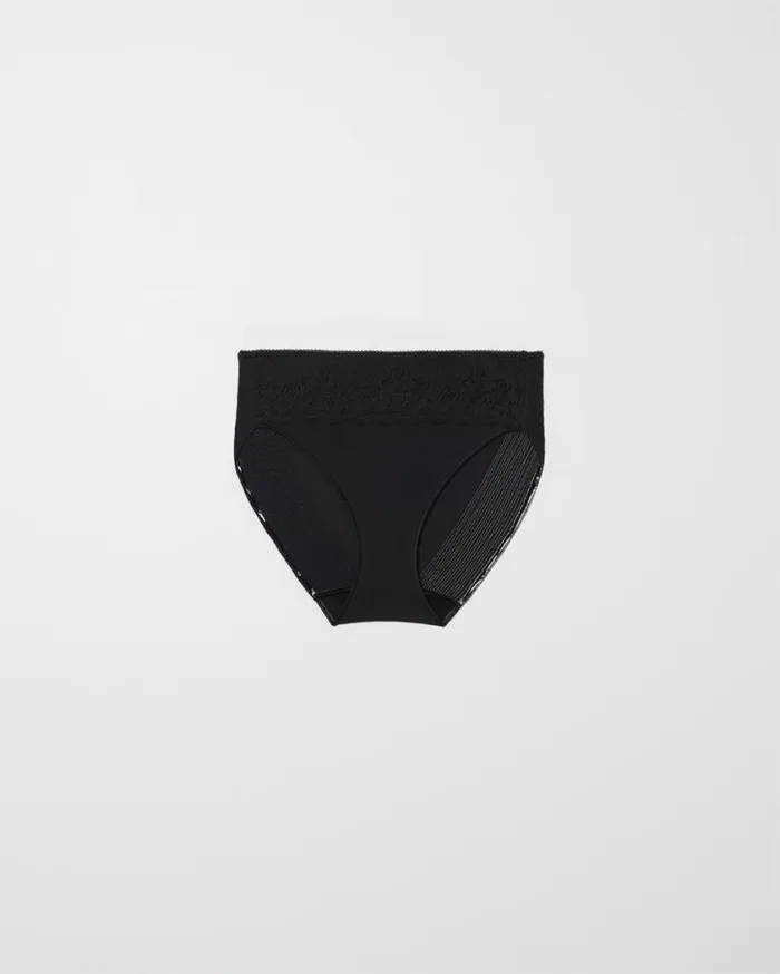 Soma Vanishing Edge Cotton Blend WLace High Leg Poet Pink Women Panties