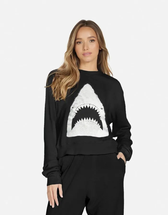 Spalding X Crystal Shark Black Women039s Lauren Moshi Long Sleeve