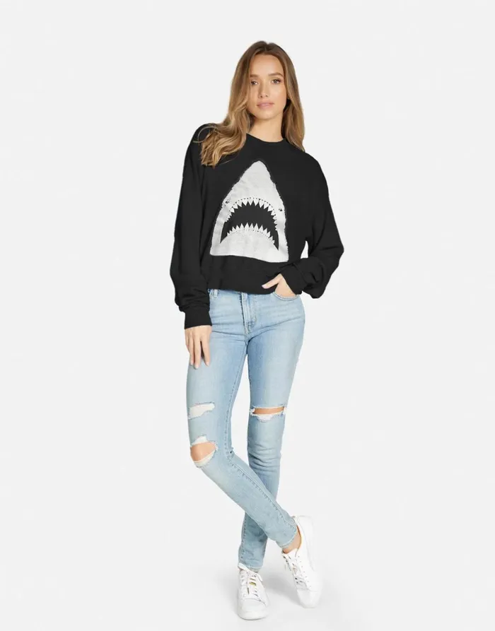 Spalding X Crystal Shark Black Women039s Lauren Moshi Long Sleeve