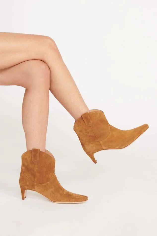 STAUD Boots WESTERN WALLY ANKLE BOOT Tan 8211 Women